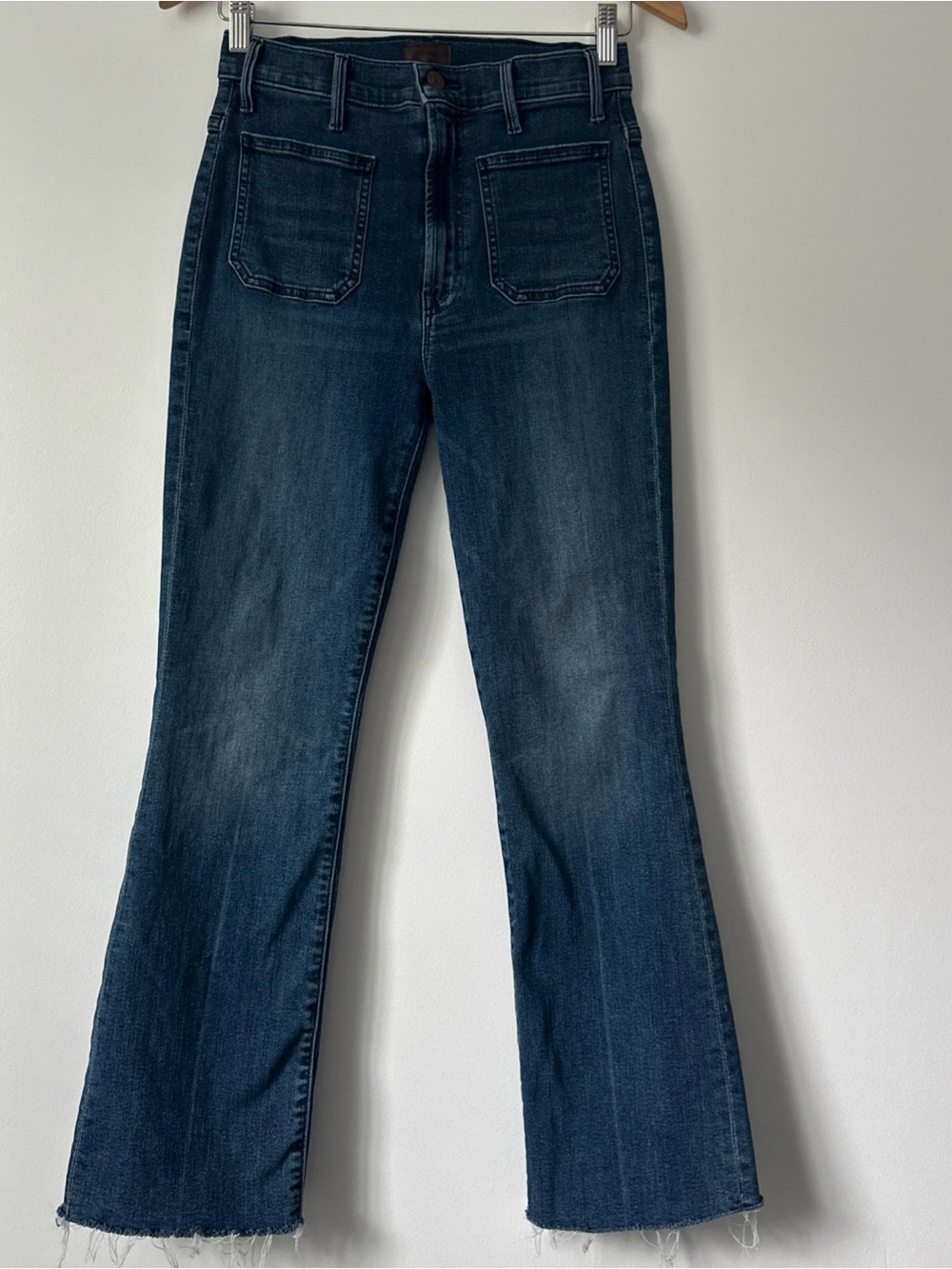 MOTHER Denim Jeans Women Size 26 x 27 Hustler Patch Pocket Ankle Fry High Waist